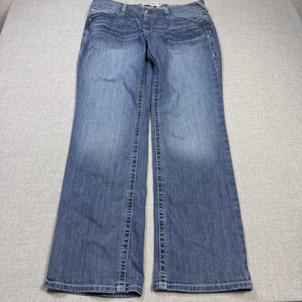 Ariat Jeans Women's 34x33 Bootcut Blue Medium Wash REAL Denim Stretch Pockets